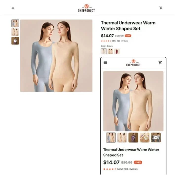 One-product apparel store template